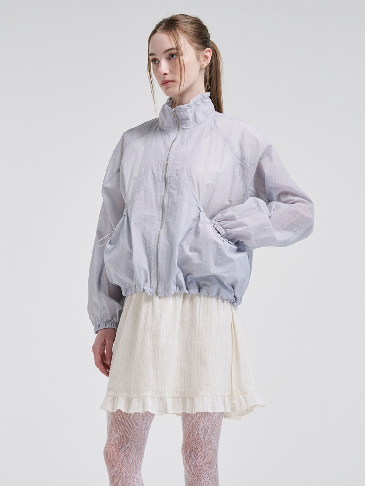 에트몽(ETMON) Volume Pocket Wind Jumper, Greyish Blue