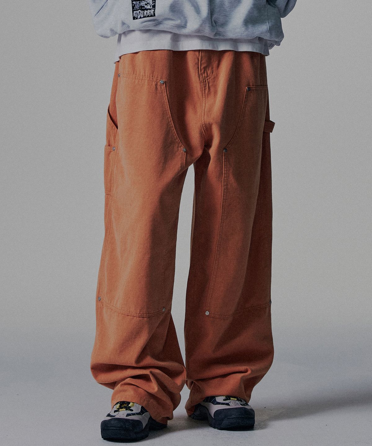 낫포너드(NOT4NERD) Relax Fit Carpenter Pants - Orange
