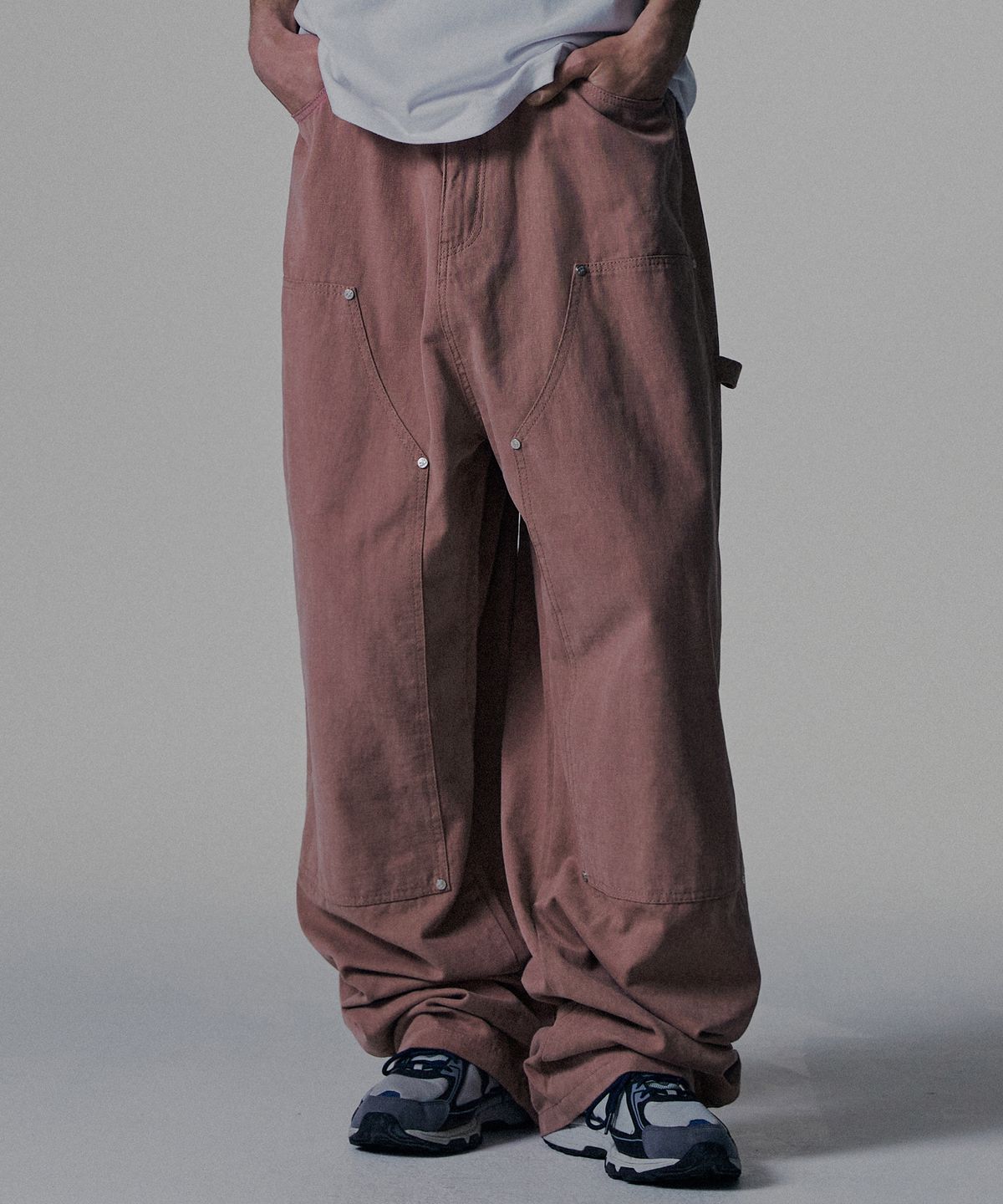 낫포너드(NOT4NERD) Relax Fit Carpenter Pants - Pink