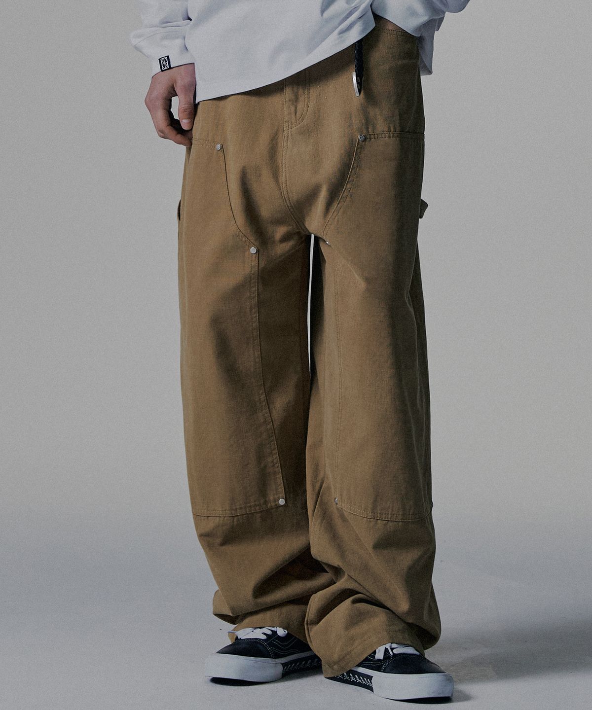 낫포너드(NOT4NERD) Relax Fit Carpenter Pants - Brown