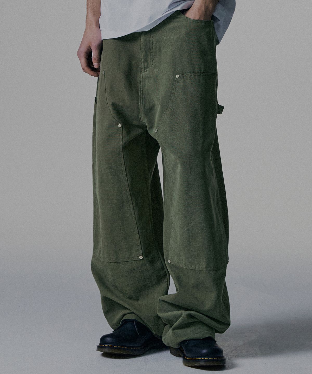 낫포너드(NOT4NERD) Relax Fit Carpenter Pants - Khaki