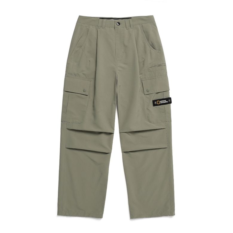 N241WPT070 여성 아나스 볼륨 와이드 카고 팬츠 LICHEN KHAKI