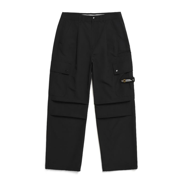 N241WPT070 여성 아나스 볼륨 와이드 카고 팬츠 CARBON BLACK