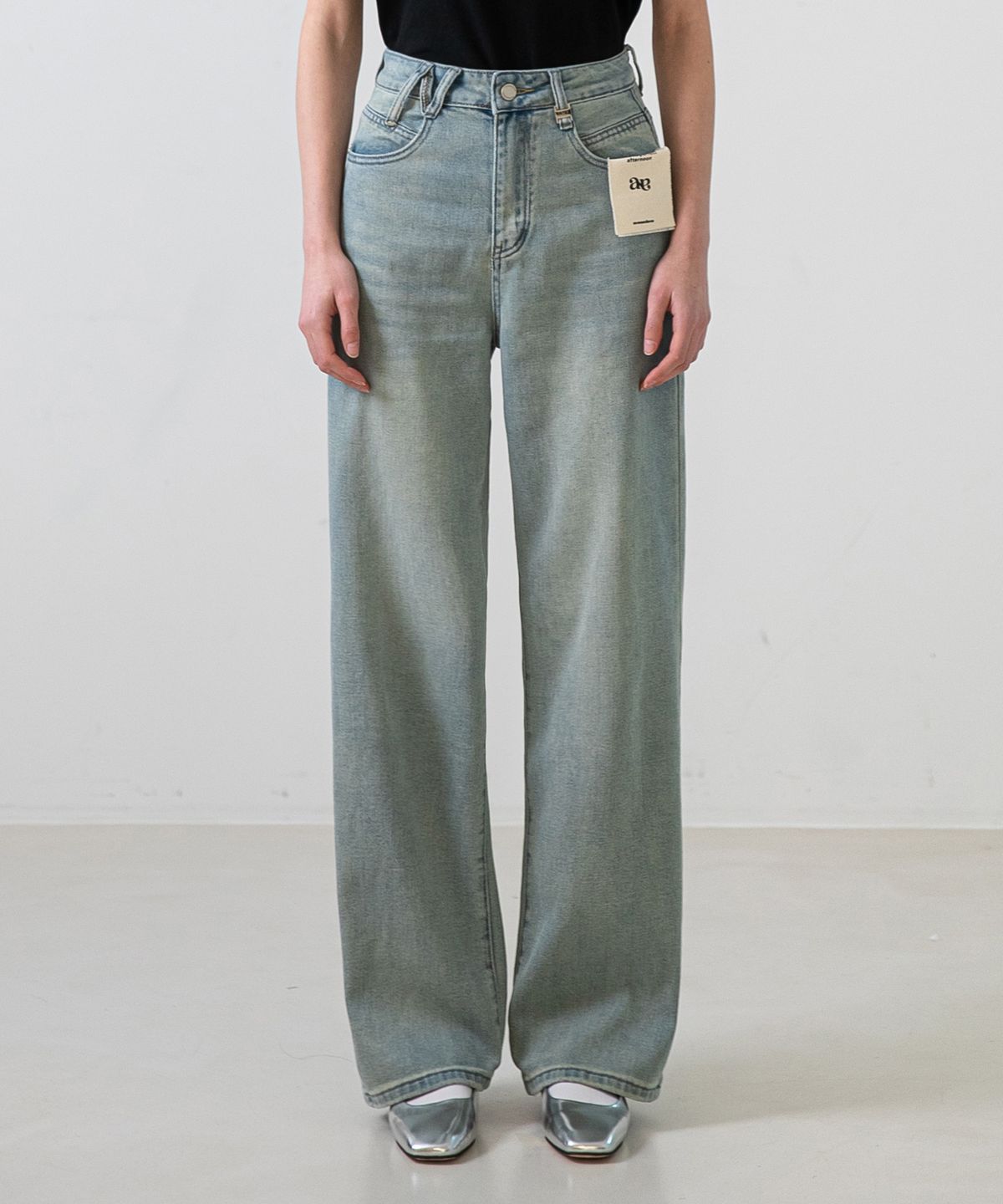 논앤논(NON AND NON) Semi Wide Denim Pants_NSDP438 (Blue)