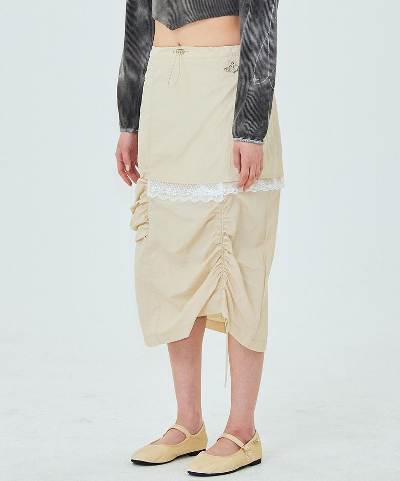 CASTLE SKIRT IN BEIGE (롱 카고 스커트)