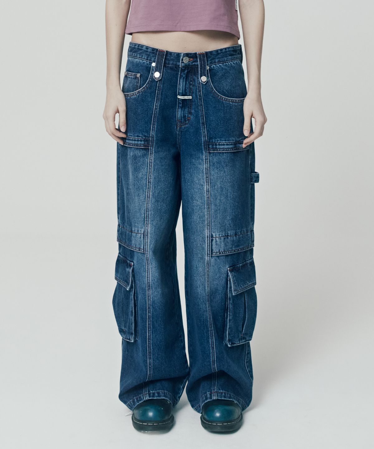 더바이닐하우스(THEVINYLHOUSE) HARDTACK WIDE DENIM PANTS BLUE (VH2ESUD110A)