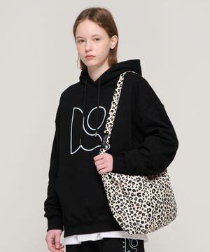 레오파드 플랫 핏 쇼퍼백 (화이트)