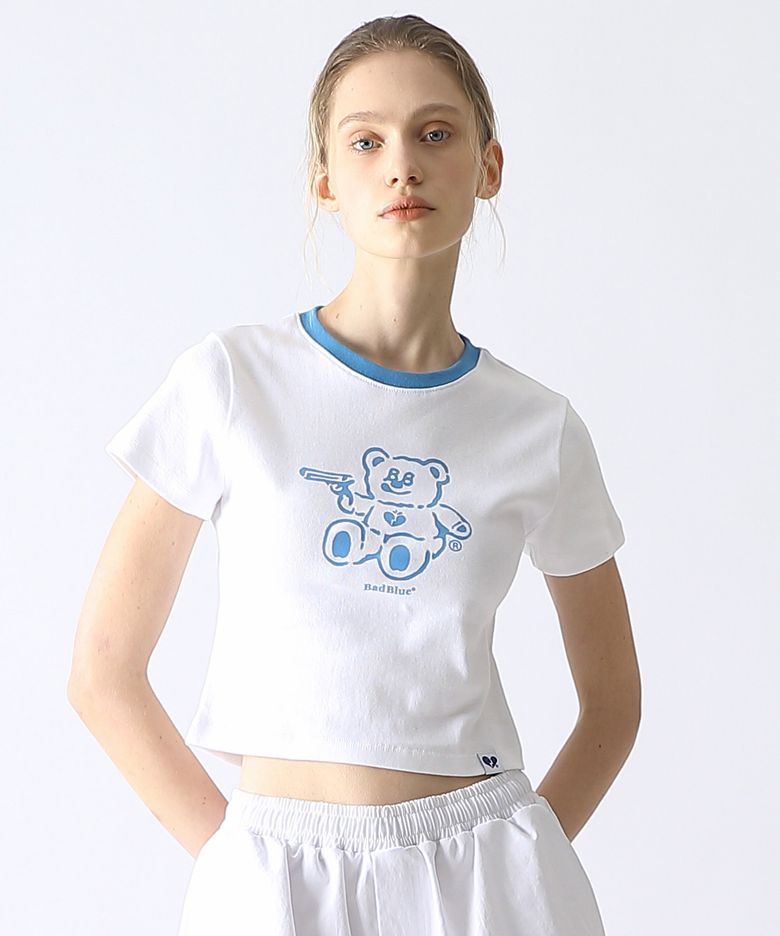 BadBear Ringer Slim Tee Skyblue