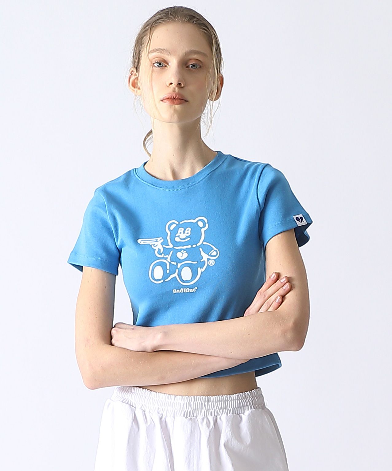 MUSINSA | BADBLUE BadBear Slim Tee Skyblue
