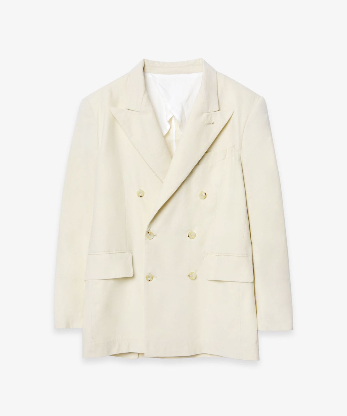 벌스데이수트(BIRTHDAYSUIT) CORDUROY DOUBLE BREASTED JACKET (LIGHT BEIGE)
