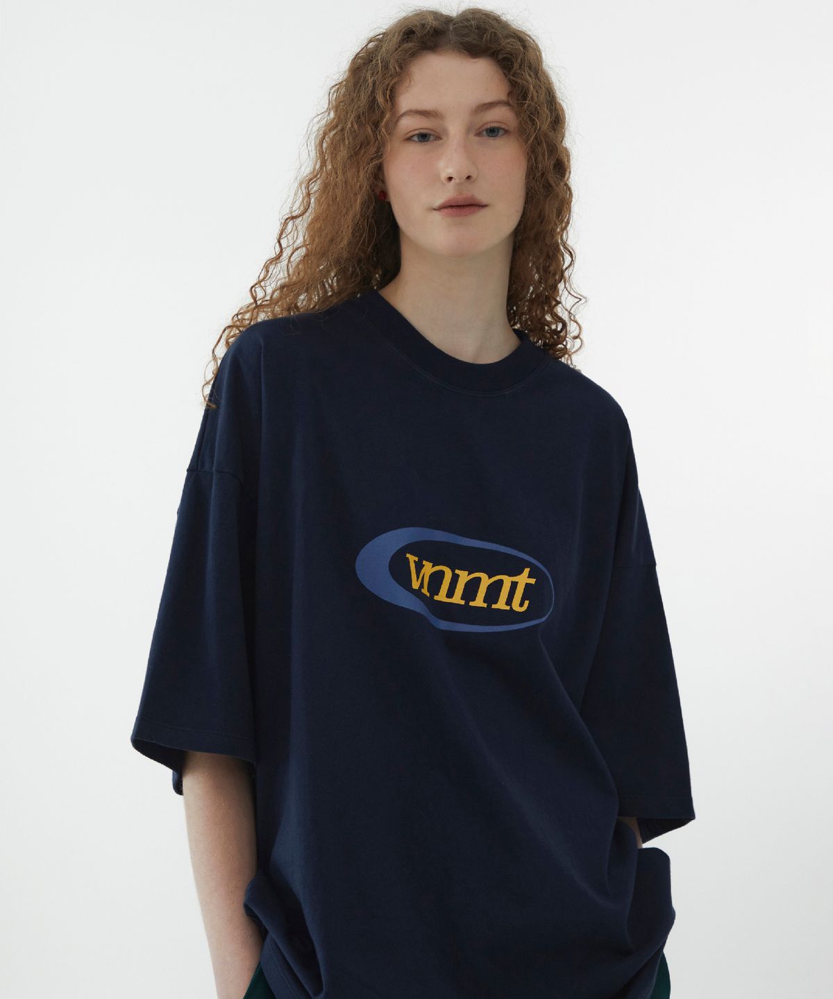 바니쉬먼트(VANISHMENT) Sport logo oversize t-shirt_navy