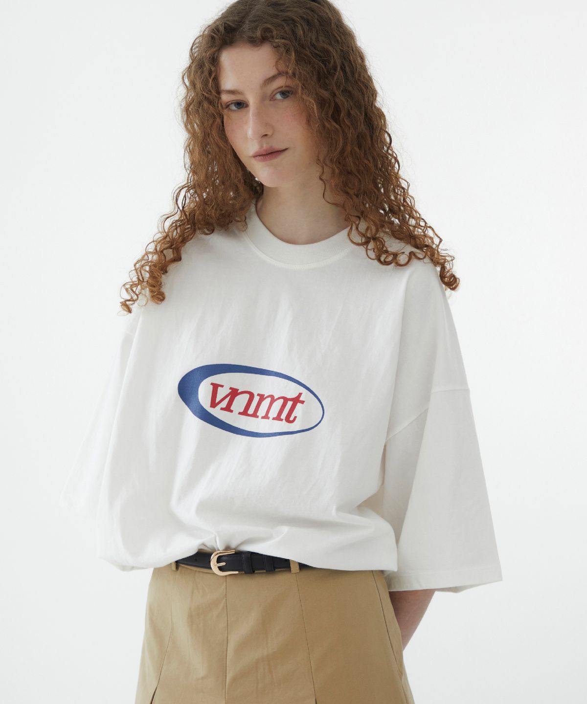 바니쉬먼트(VANISHMENT) Sport logo oversize t-shirt_ivory