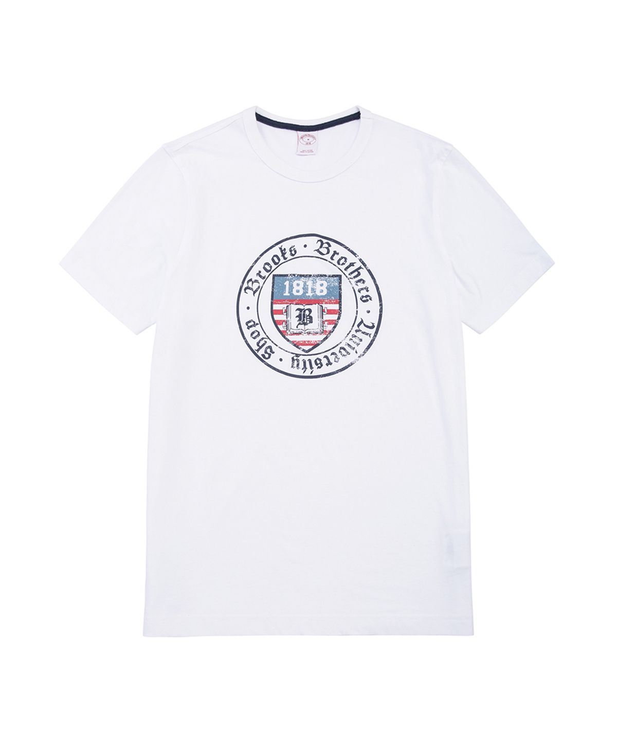 브룩스 브라더스(BROOKS BROTHERS) BB 유니버시티 숏슬리브 그래픽 티셔츠 (화이트) (BBNPMF9400AEM)