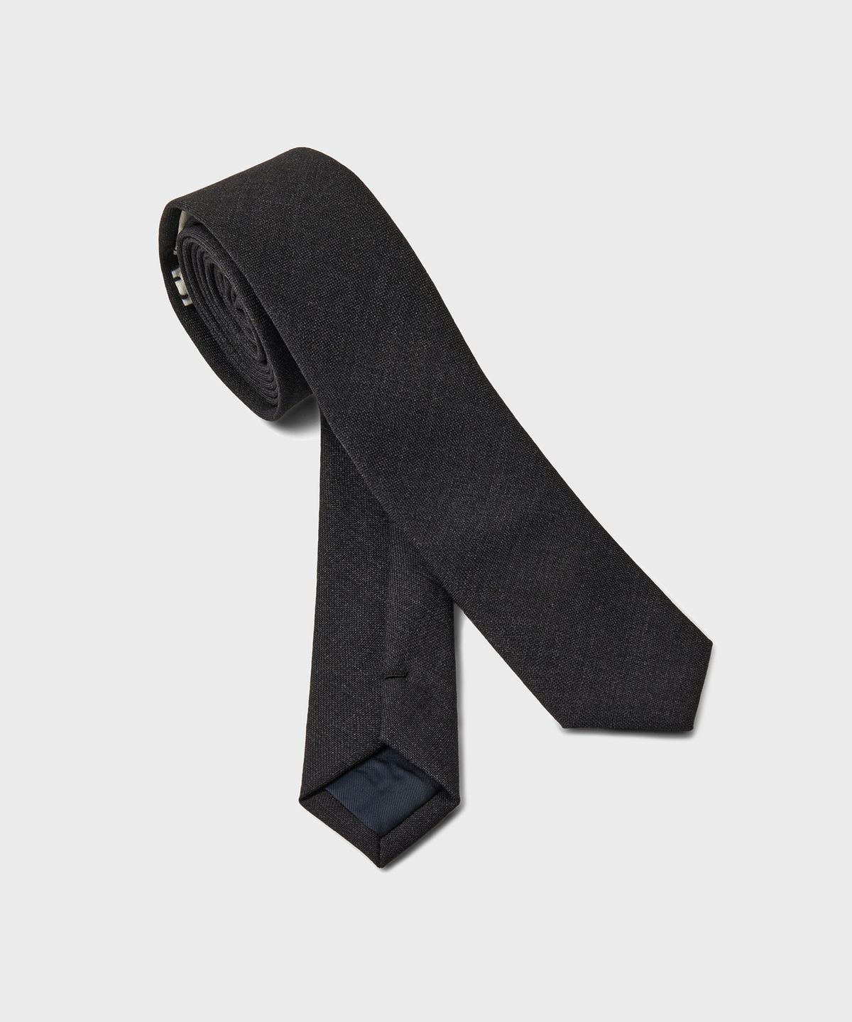 유니온블루(UNION BLUE) [DESK] WOOL SLIM TIE [CHARCOAL]
