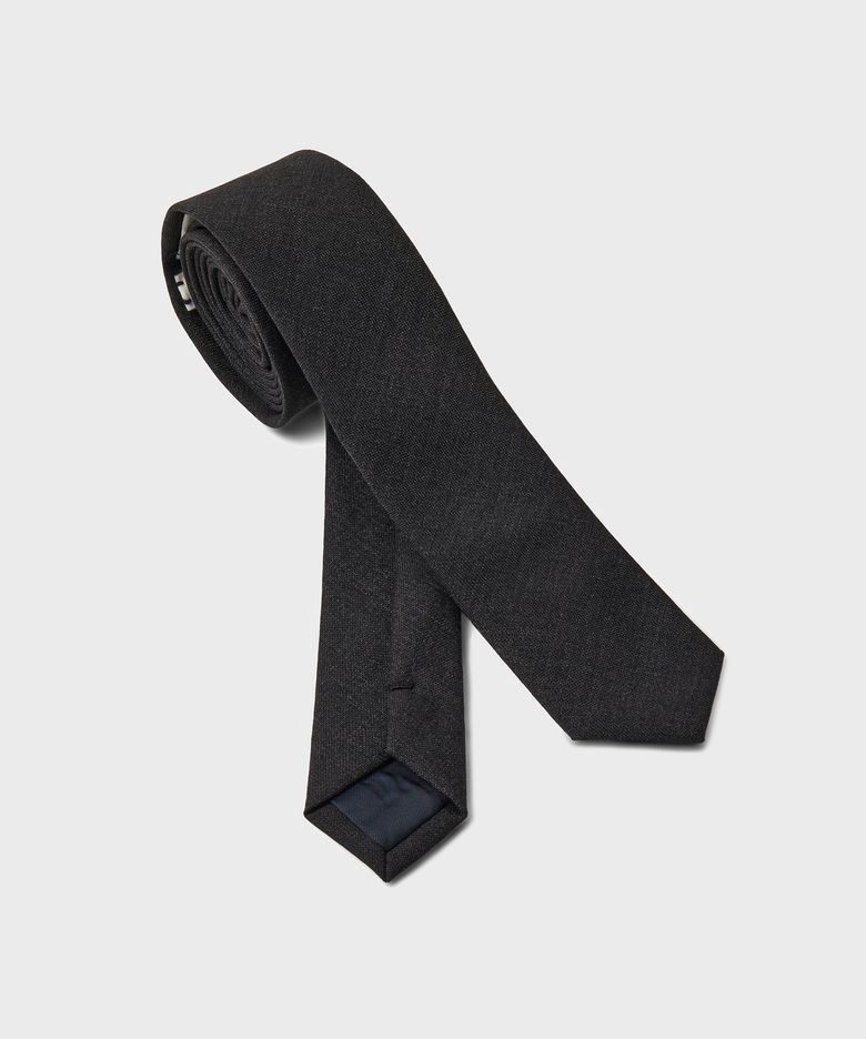 [DESK] WOOL SLIM TIE [CHARCOAL]