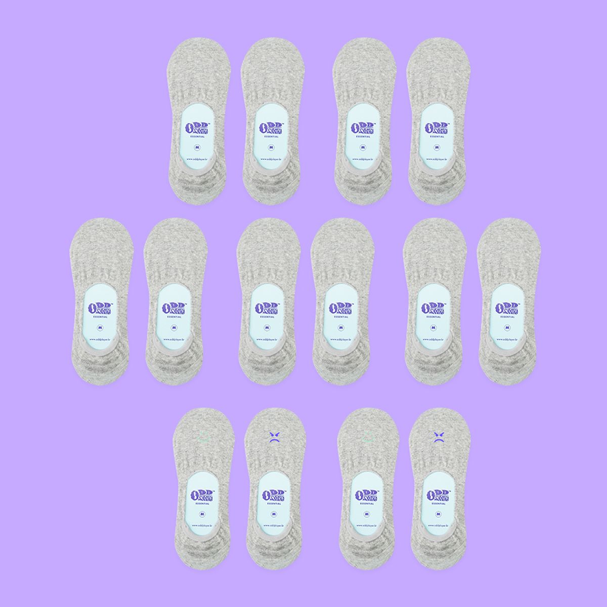 오드삭스(ODDSOCKS) [7PACK] 남녀공용 에센셜 페이크삭스 그레이 믹스