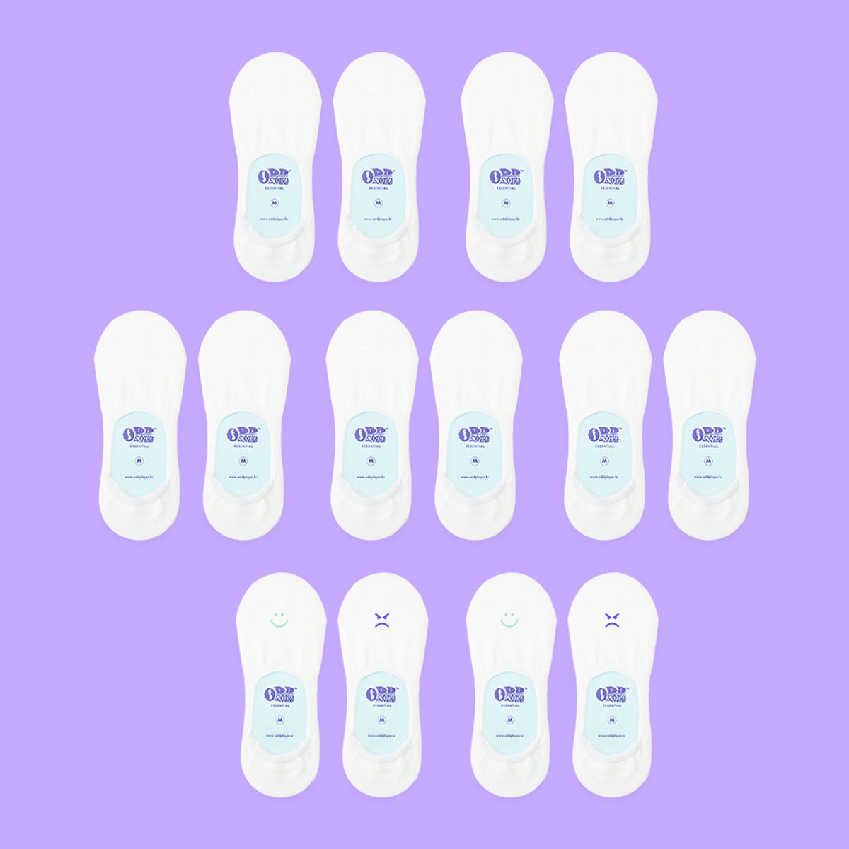 오드삭스(ODDSOCKS) [7PACK] 남녀공용 에센셜 페이크삭스 화이트 믹스