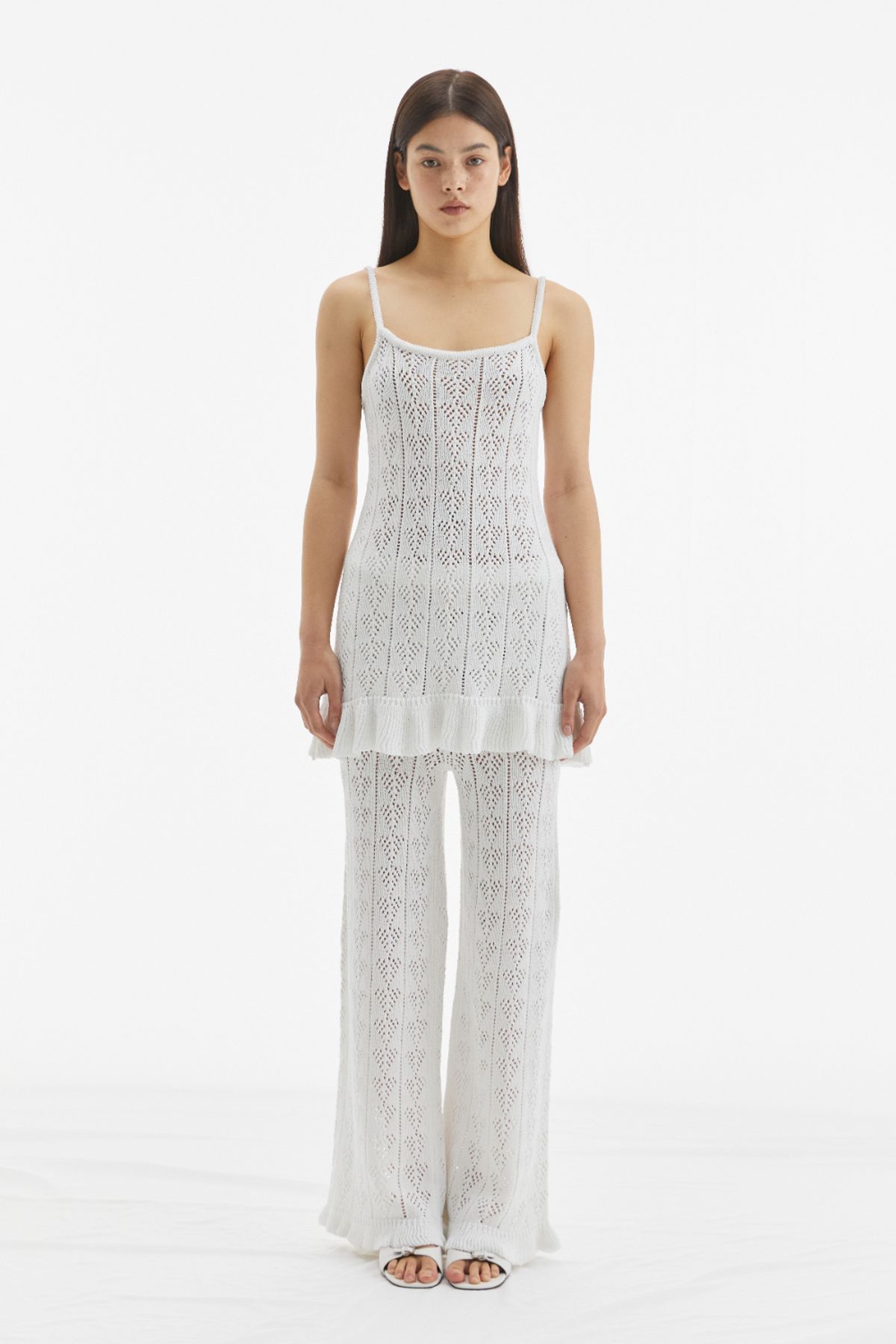모어댄파라다이스(MORE THAN PARADISE) HEART CROCHE DRESS /  WHITE