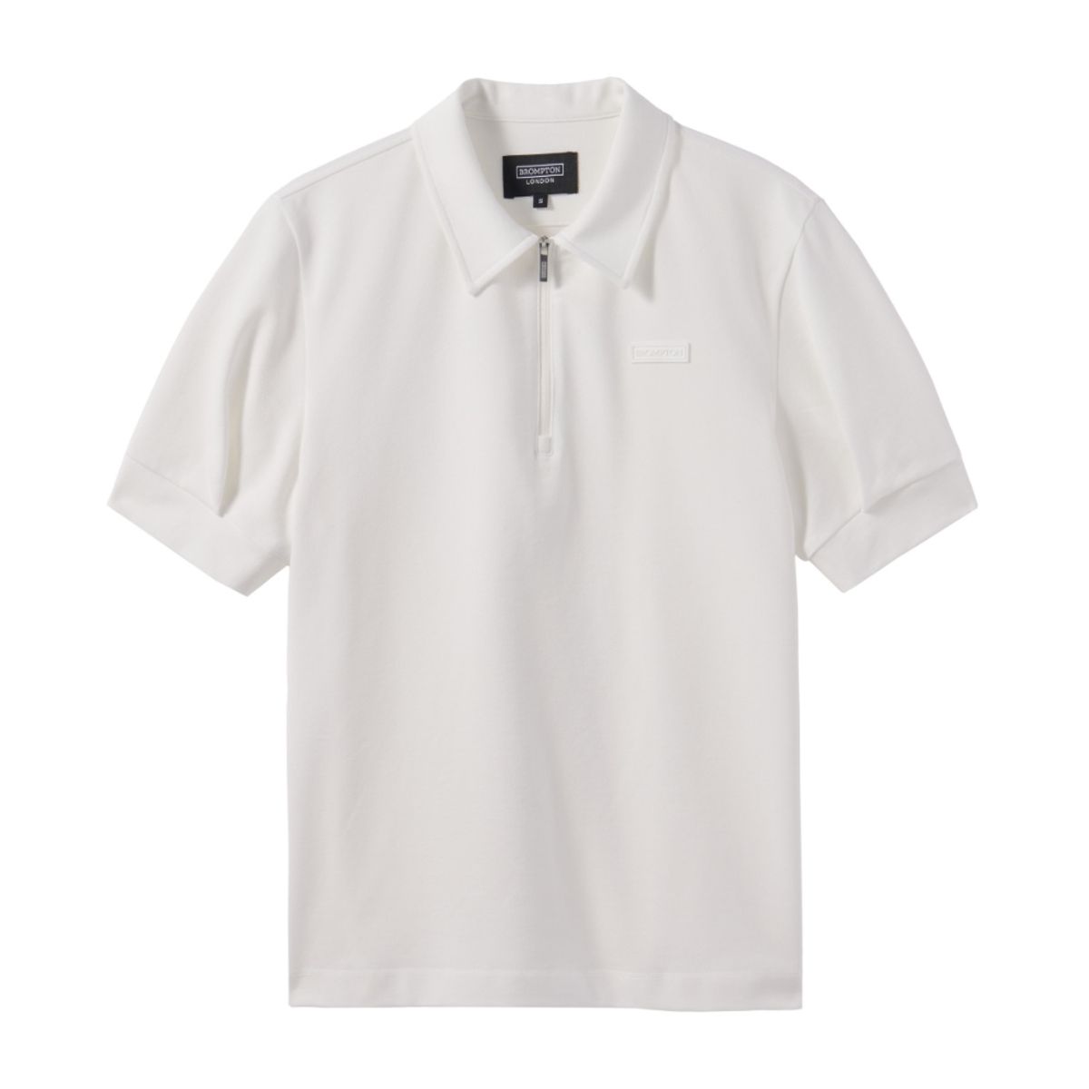 브롬톤 런던(BROMPTON LONDON) W HALF ZIP COLLAR T-SHIRT - WHITE (P242WTS352)