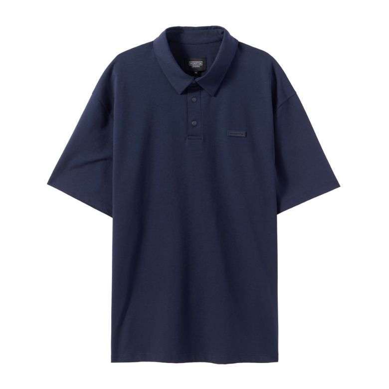 SUPIMA STRETCH COLLAR T-SHIRT - NAVY (P242UPL120)