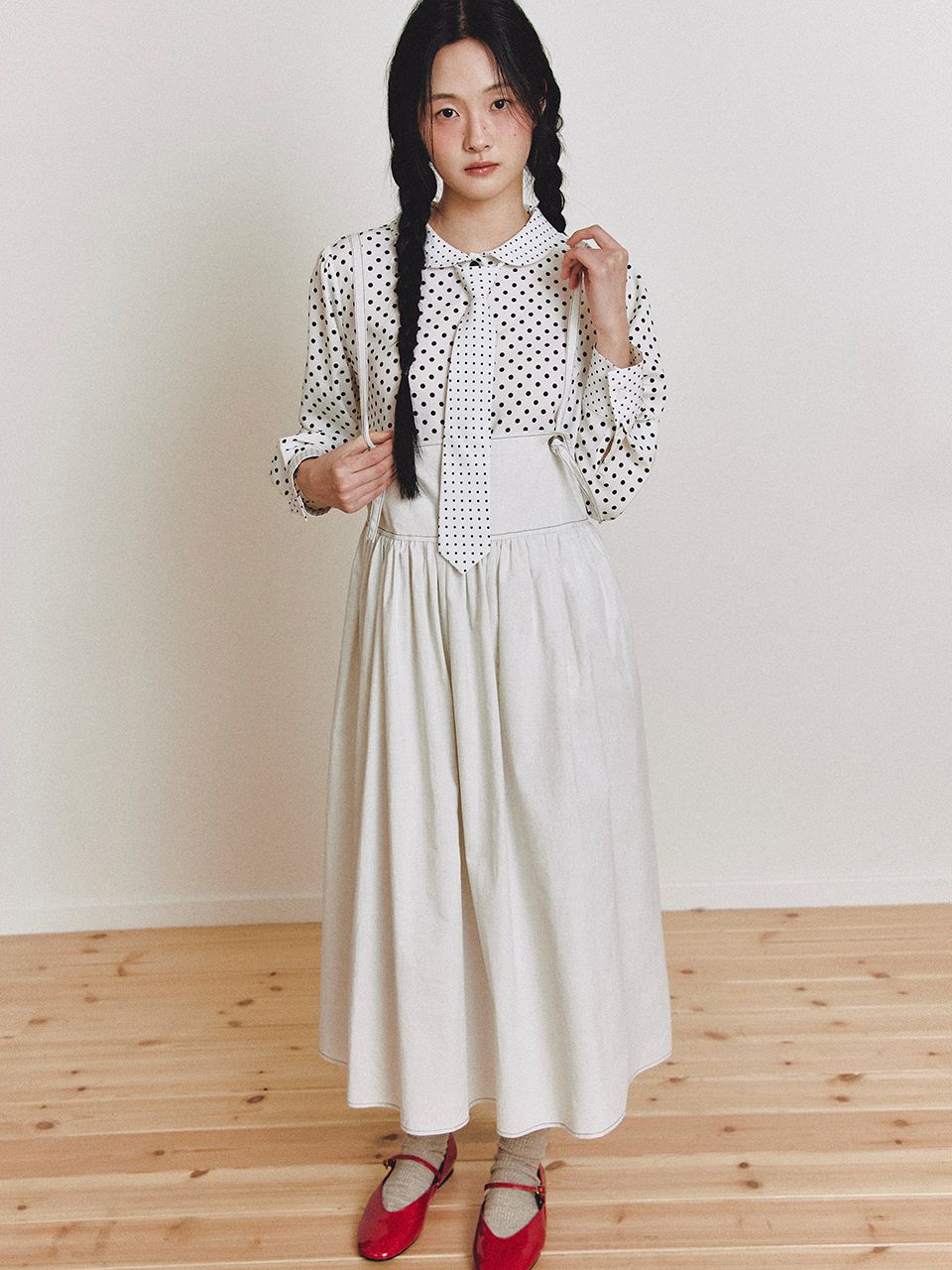 パーティードレス GANISONG Freckle overall skirt white MUSINSA公式 | GANISONG Freckle Overall Skirt_White