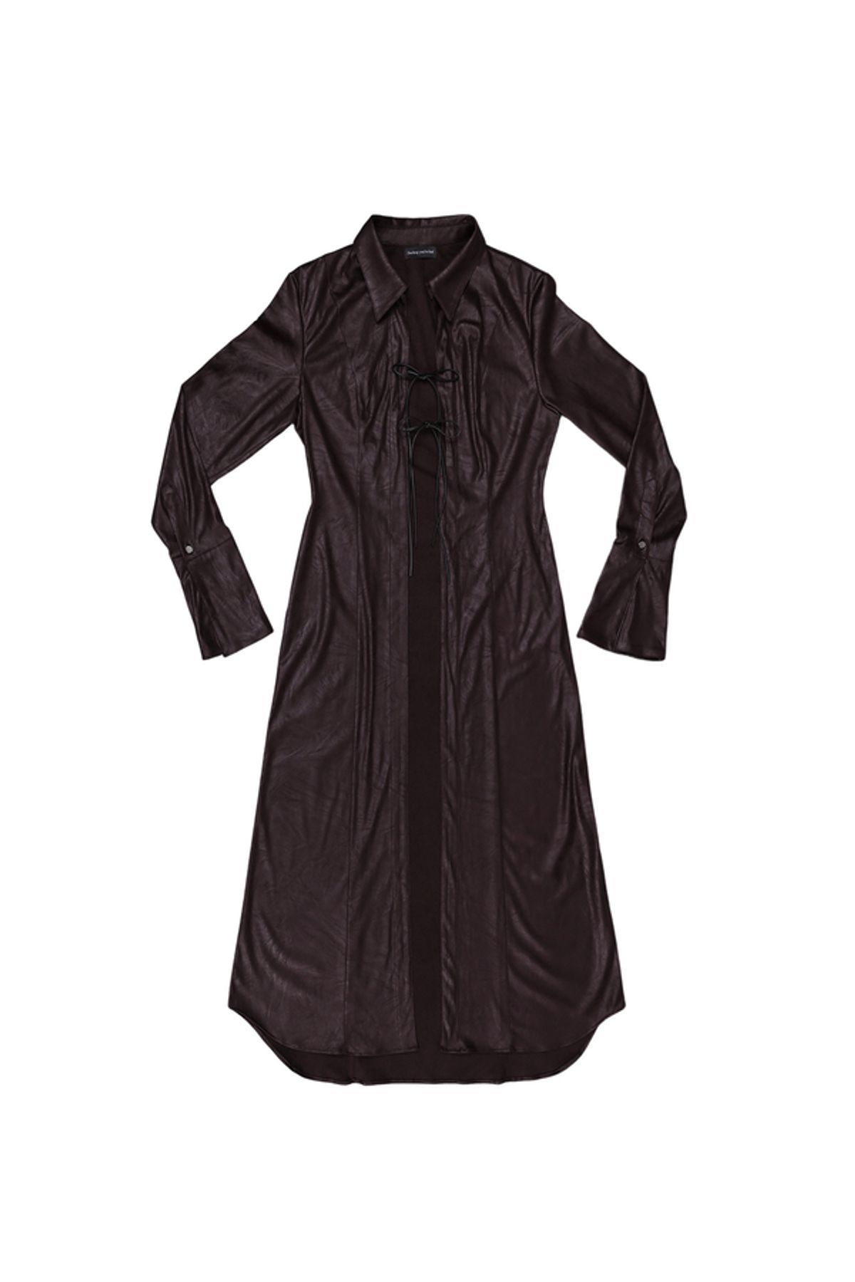 달링유어배드(DARLING, YOU'RE BAD) MAXI LEATHER SHIRT #WINE