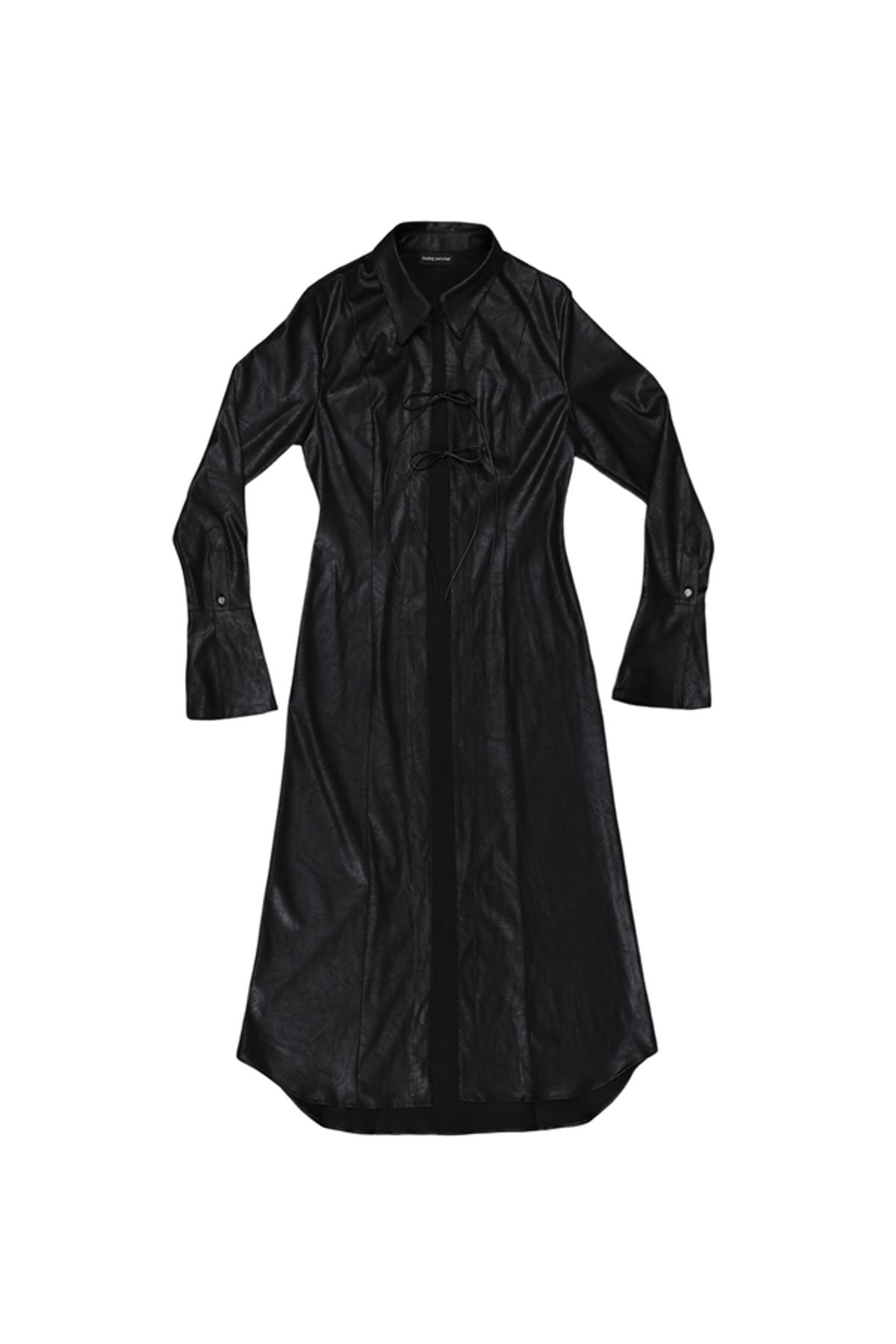 달링유어배드(DARLING, YOU'RE BAD) MAXI LEATHER SHIRT #BLACK