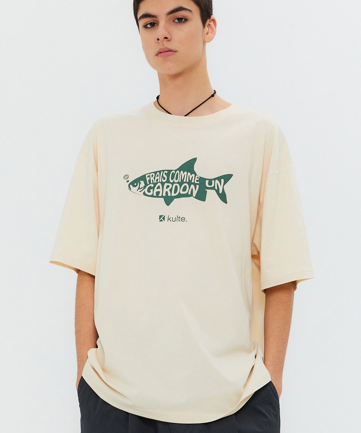 쿨트(KULTE) FISH T-SHIRT IVORY