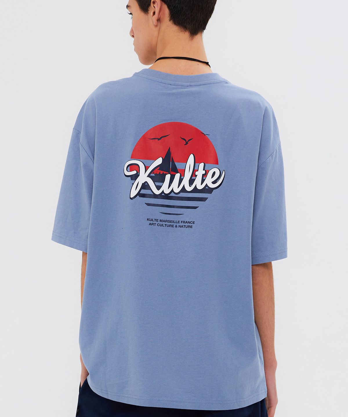 쿨트(KULTE) SUNSET T-SHIRT L.BLUE