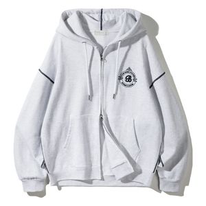 SIGNATURE B 후드 집업 BK7690_멜란지화이트