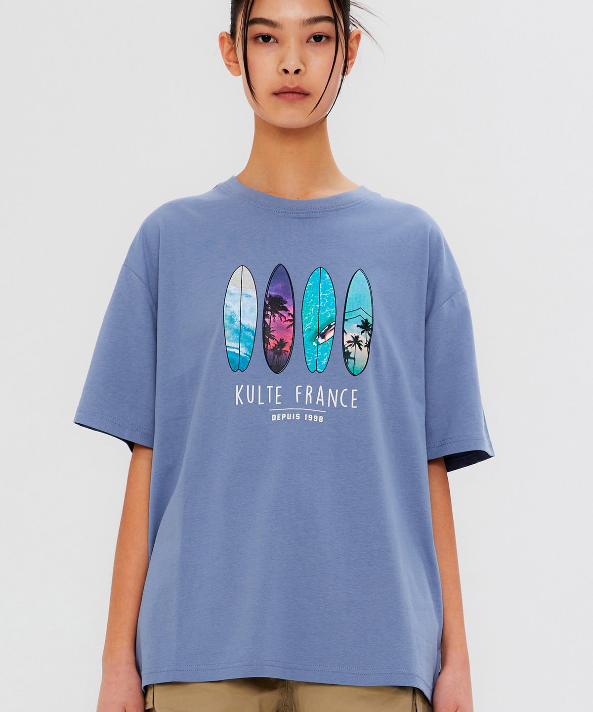 쿨트(KULTE) SURFFERS T-SHIRT L.BLUE