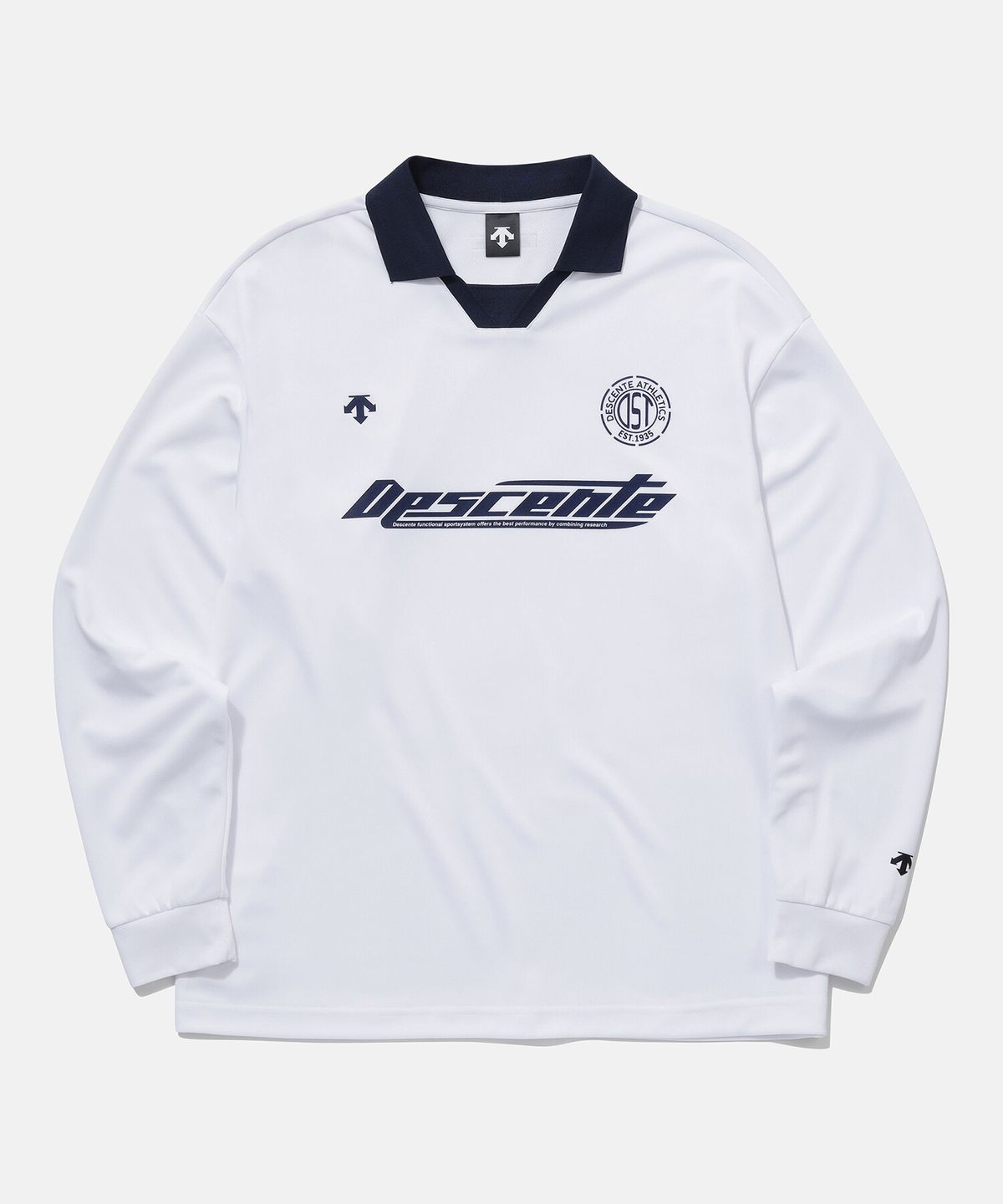 데상트(DESCENTE) 스포티 카라 긴팔 티셔츠 화이트(SP221UPL41)