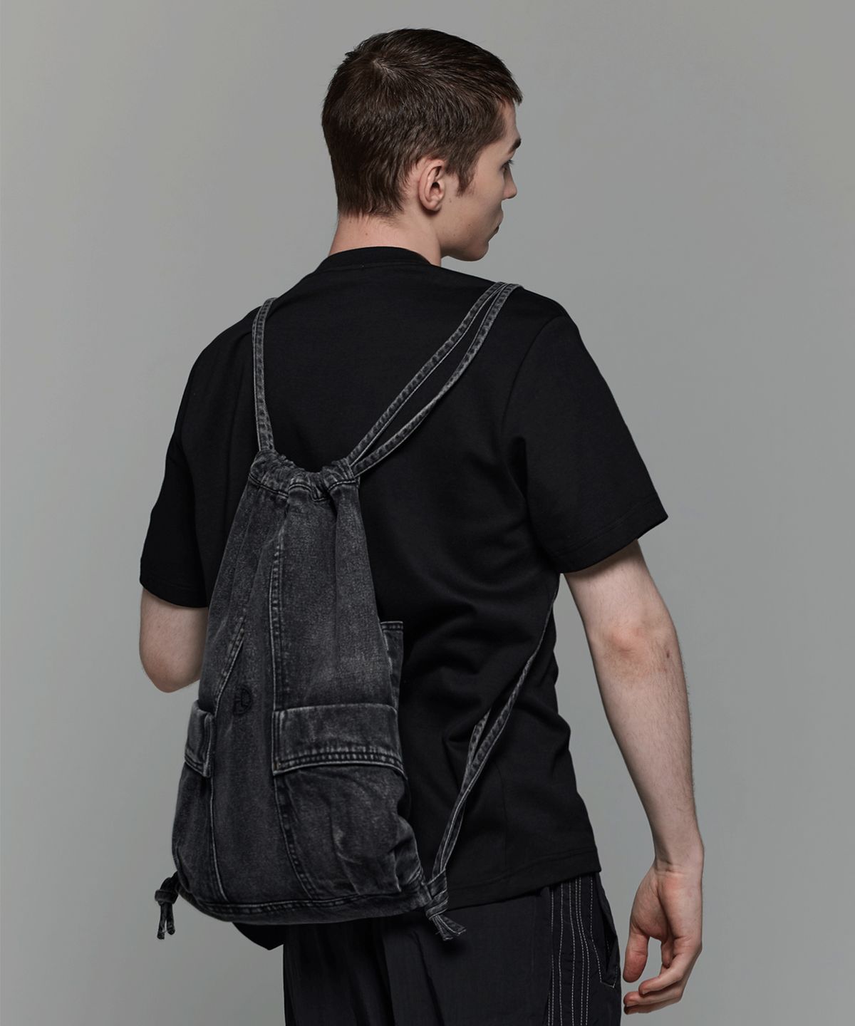 헤더헬렌(HEDER HELEN) POCKET DENIM BAG BLACK