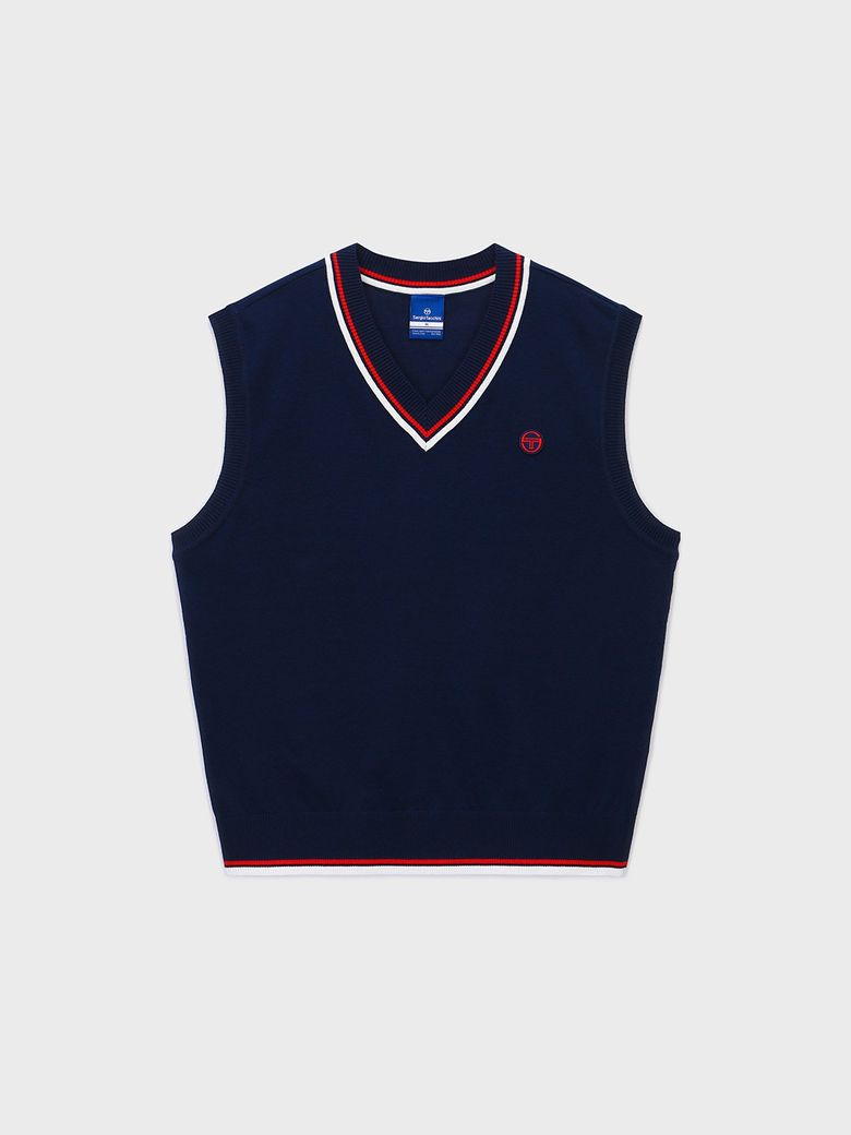 M 프레피 스웨터 베스트 (Navy)
