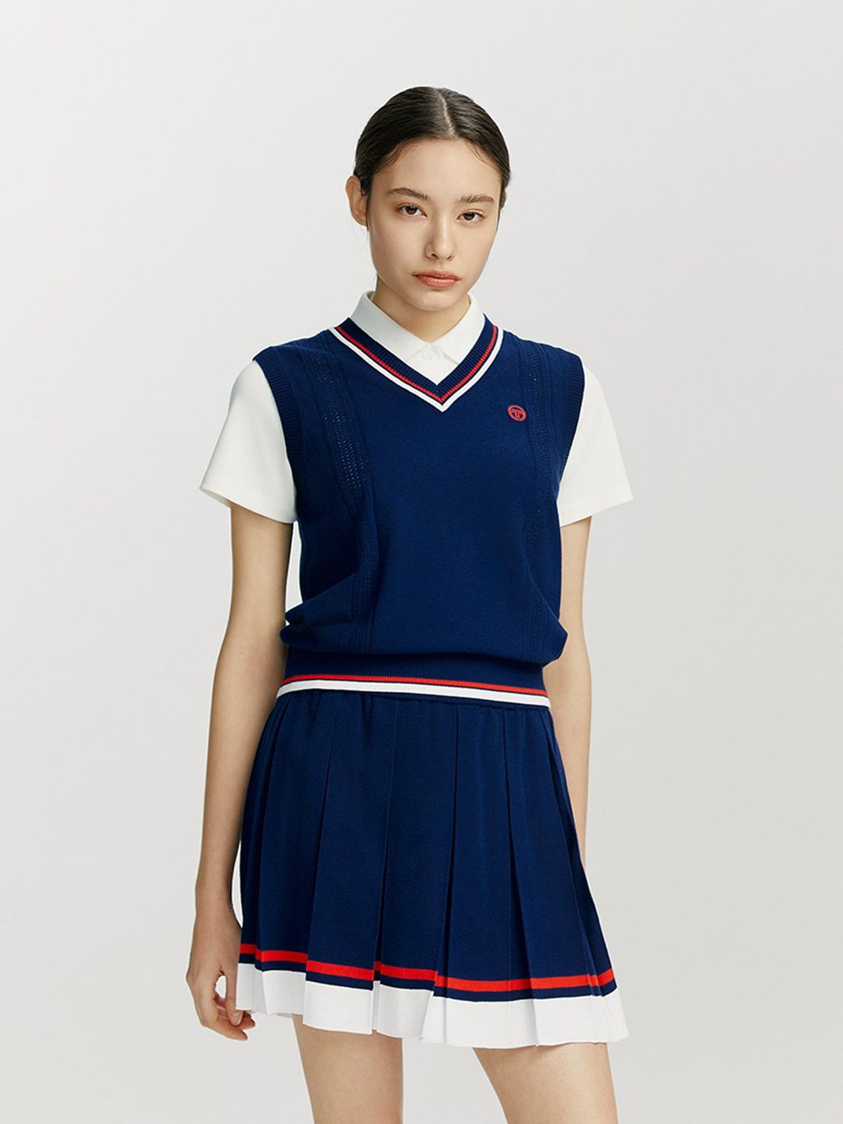 세르지오 타키니(SERGIO TACCHINI) W 프레피 스웨터 베스트 (Navy)