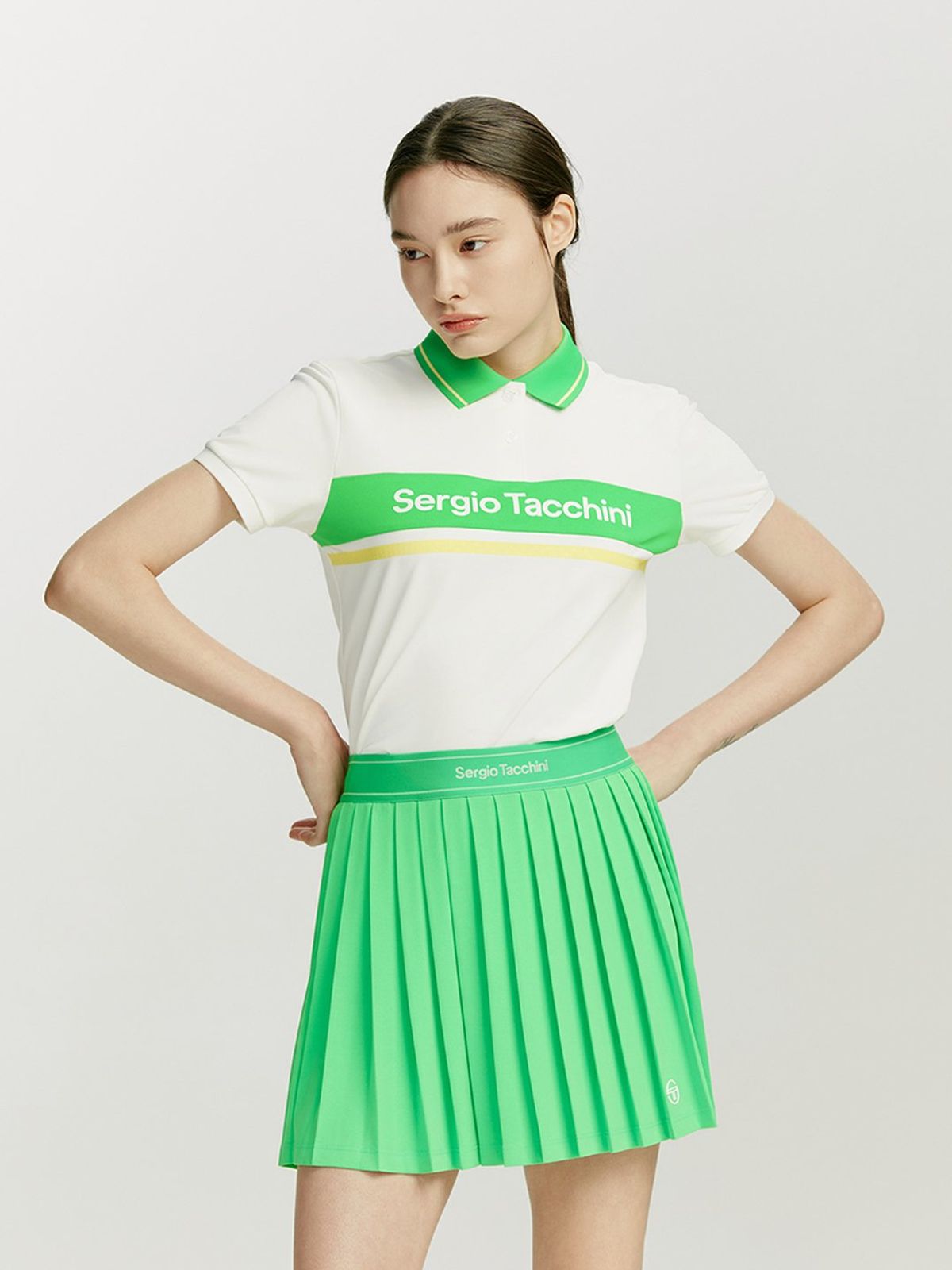 세르지오 타키니(SERGIO TACCHINI) W 고트 다마린도 반팔 폴로 셔츠 (White)