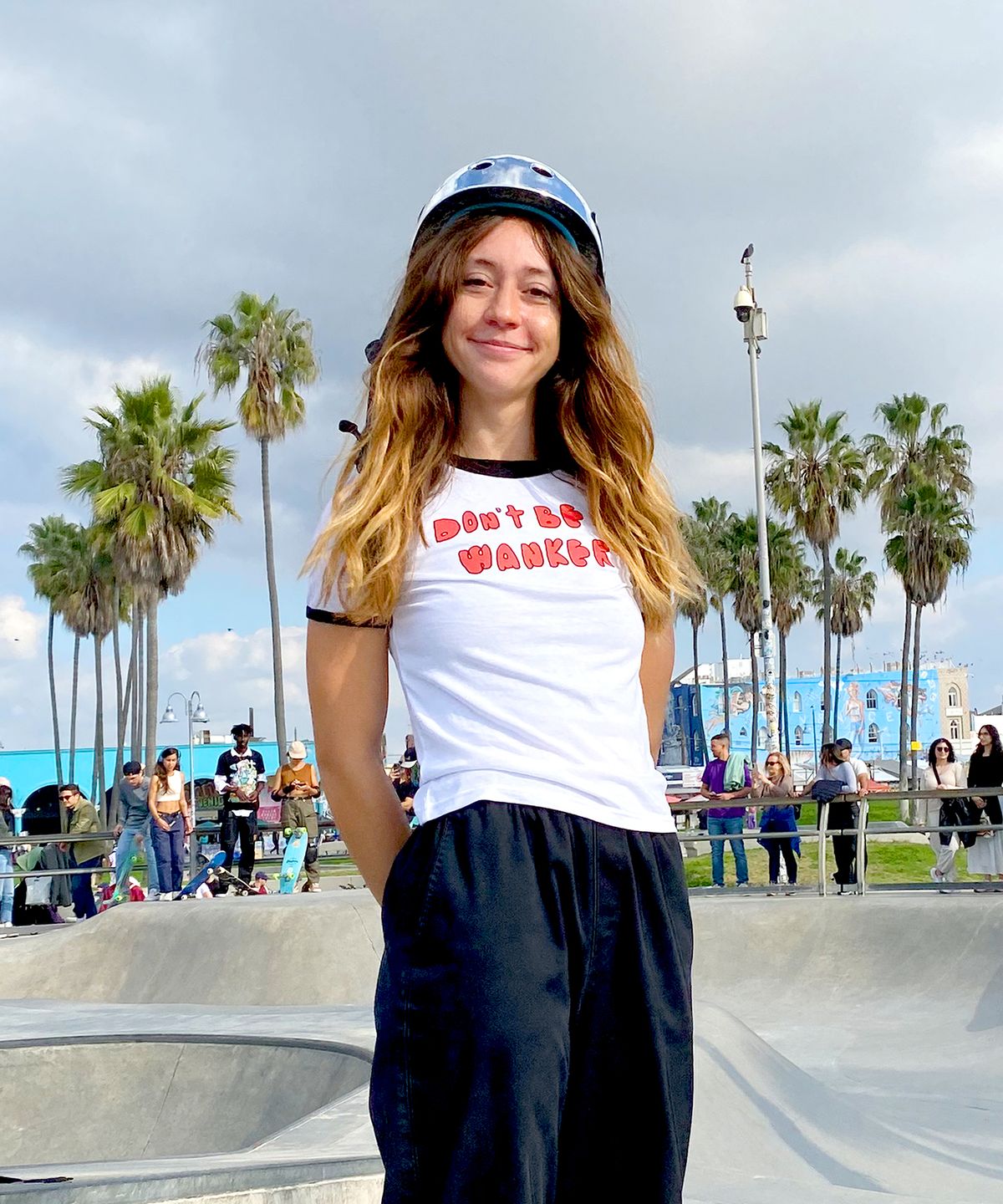 웡커(WANKER) DONT BE A WANKER BABY T-SHIRT WHITE/NAVY