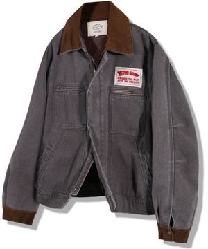 코듀로이 포인트 워크자켓 - 다크브라운