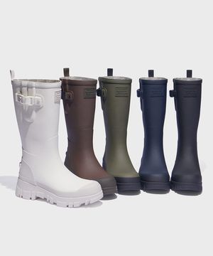 FLATFORM WEAVING RAIN BOOTS LONG - 5color