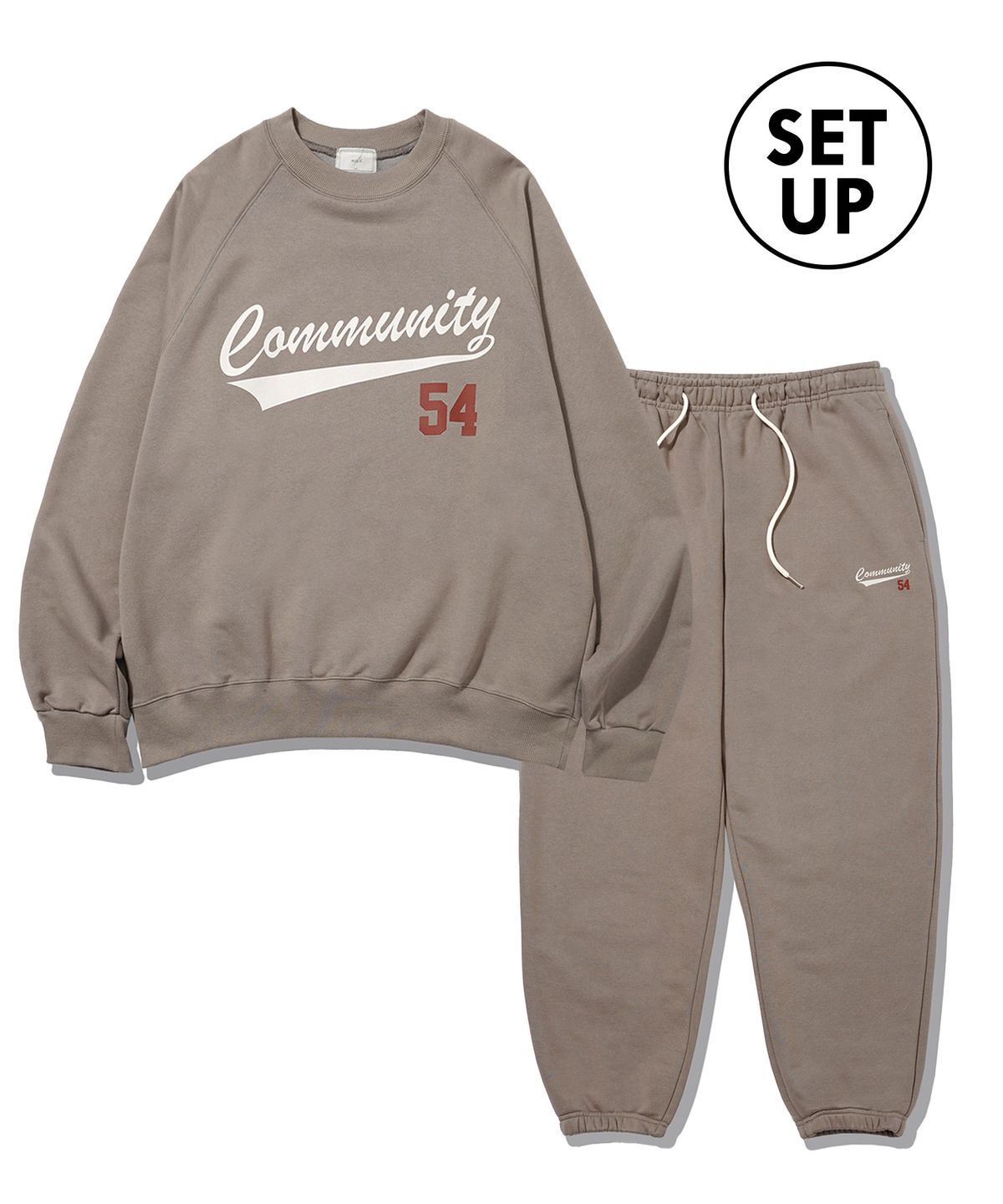 더마일(THEMILE) [SET]COMMUNITY 54 SWEAT SHIRTS PANTS - BROWN