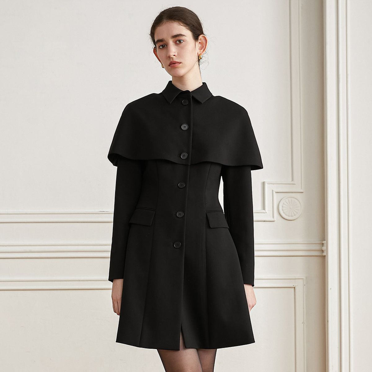 와이와이아이엠(YYIAM) YY_Black shawl suit dress