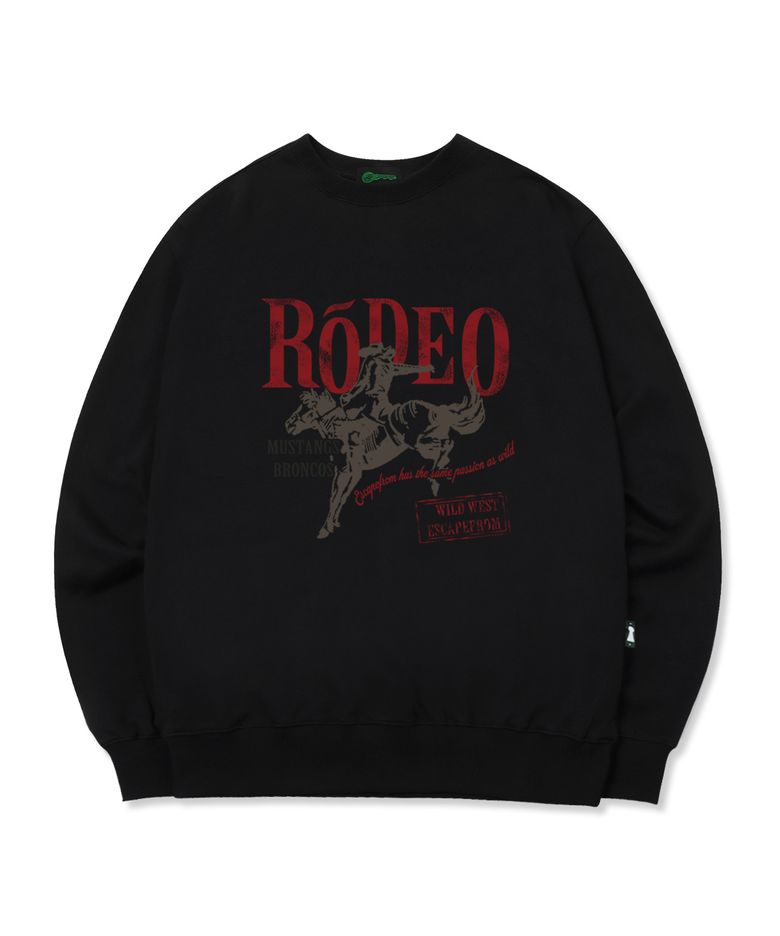 ESCF RODEO 프린트 맨투맨 블랙