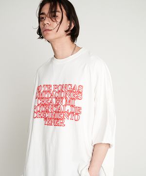 Foam printed open boxy shirt white