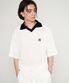 tnr V-neck embroidered collar knit T-shirt white