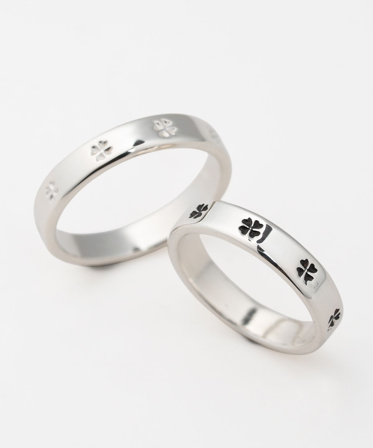그레이노이즈(GRAYNOISE) Clover simple rail ring BK (925 silver)