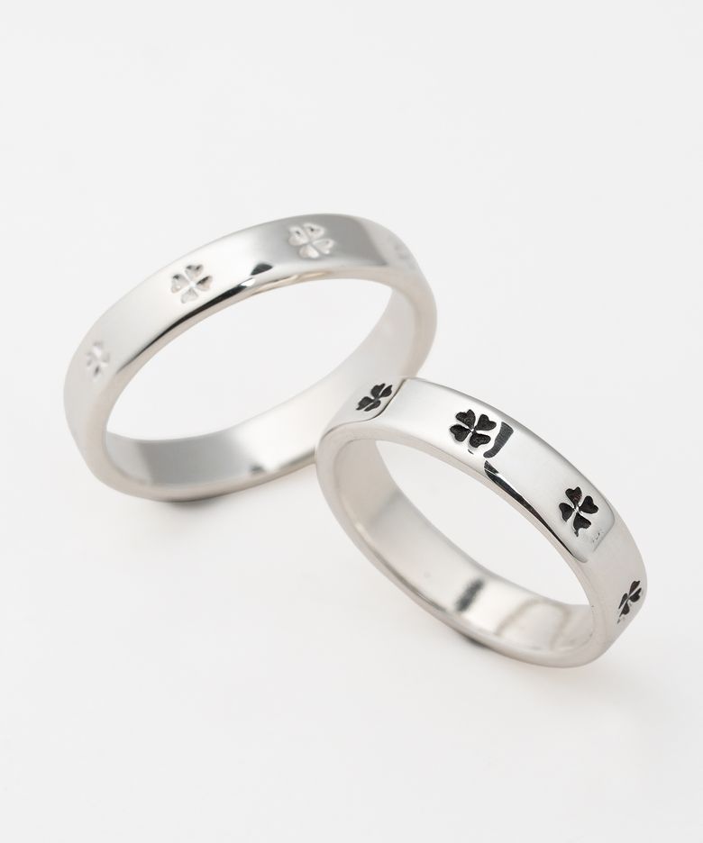 Clover simple rail ring BK (925 silver)