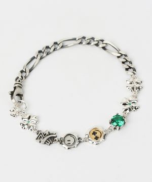 Clover smile cubic bracelet (925 silver)
