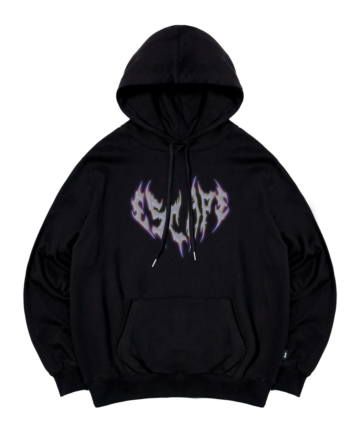 이스케이프프롬(ESCAPEFROM) THORN LOGO 프린트 후드티 블랙