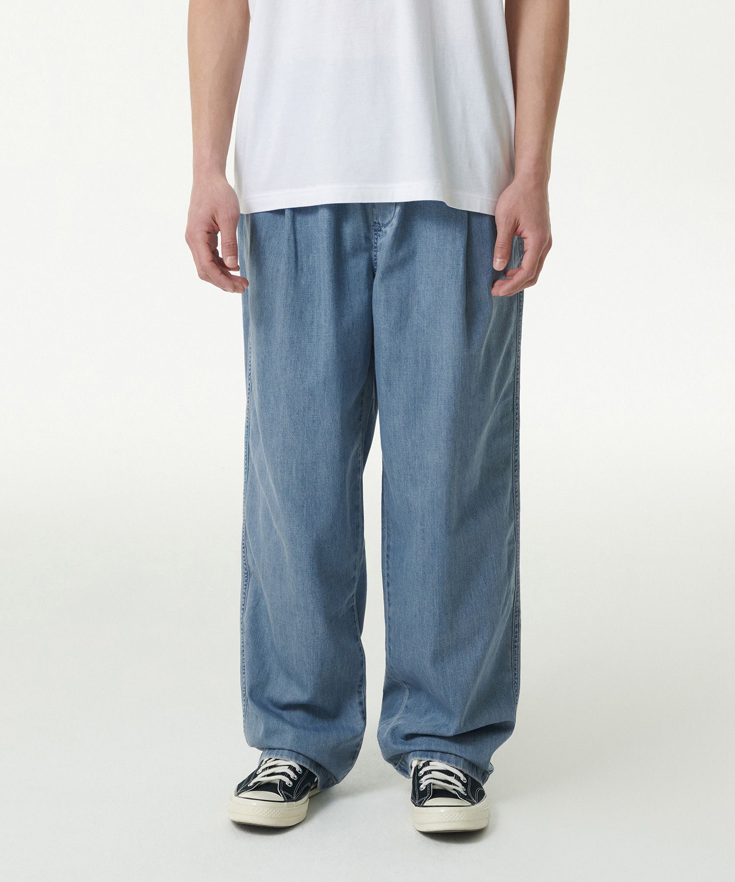 ★MUSINSA STANDARD★ Deep tuck overlap wide denim pants ligh MUSINSA | MUSINSA STANDARD Deep Tuck Overlap Wide Denim