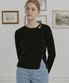 Cut Out Knit Top - Black